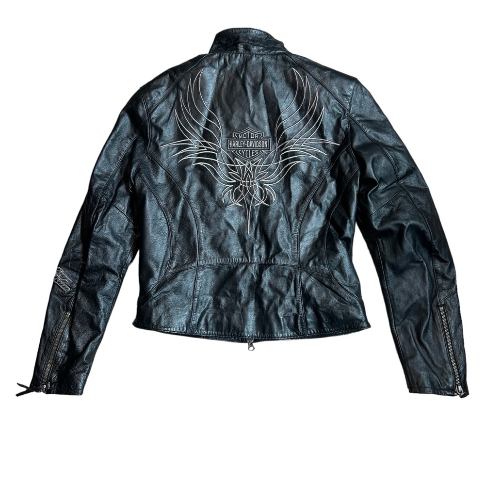 Women’s Harley Davidson Rapture Tribal Embroidered Leather Jacket Sz Small